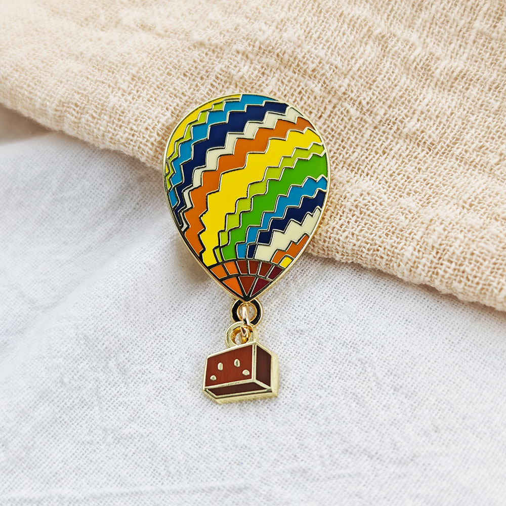 Embroidery Bali - Rainbow Striped Hot Air Balloon Dangle