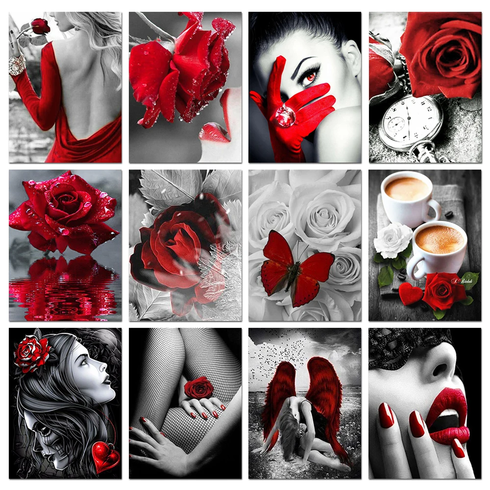 5D Diamond Painting Flower Ros - Embroidery Rose recension och pris