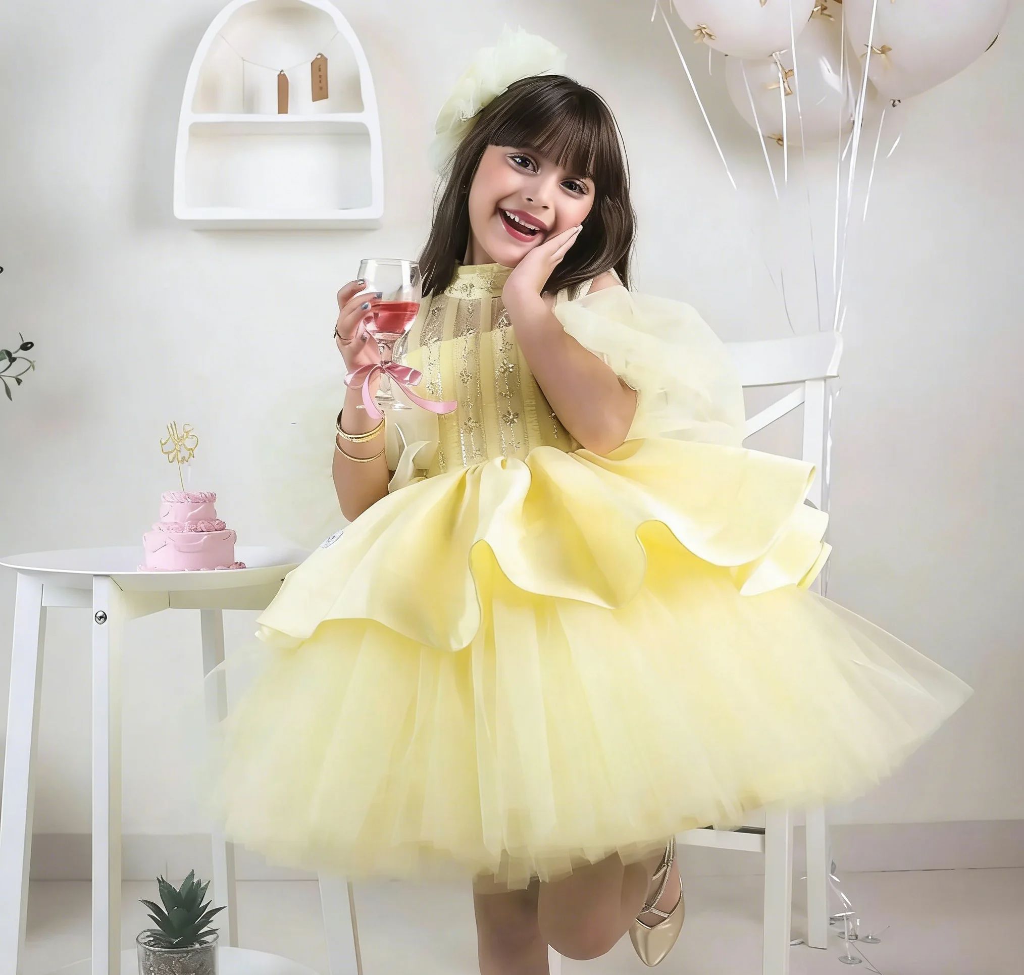Yellow Flower Girl Dresses for - Embroidery Yellow Dress recension och pris
