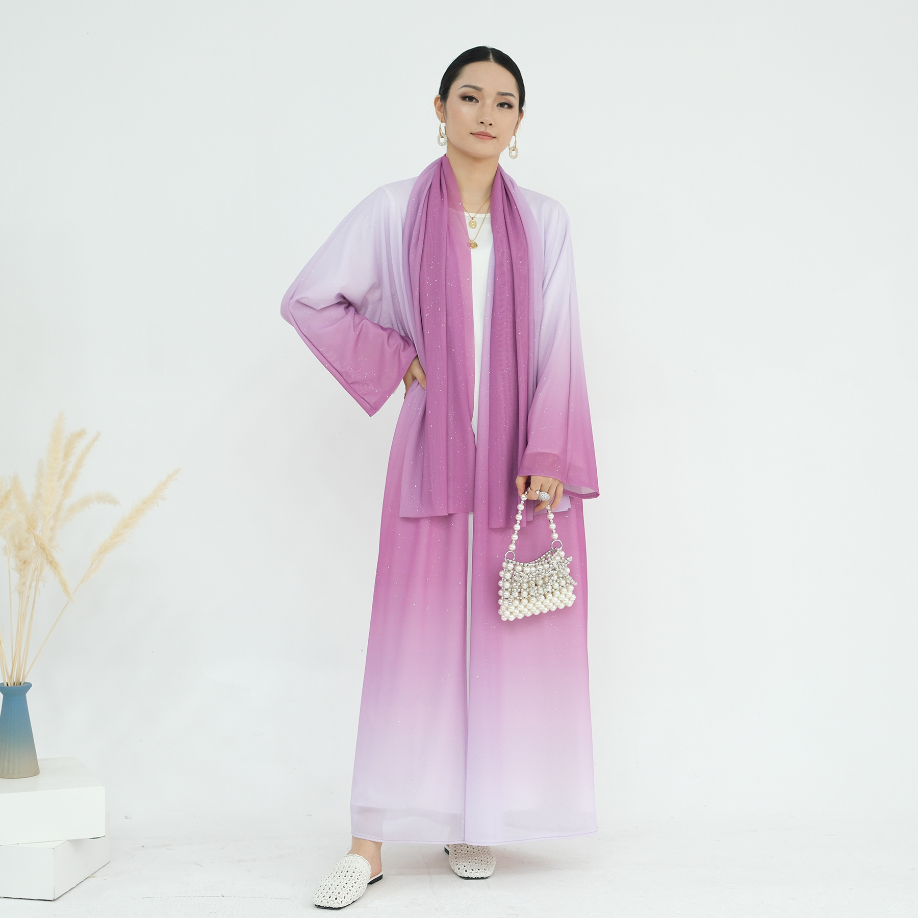 Eid Ramadan Gradient Kimono Ca - Embroidery Kebaya recension och pris
